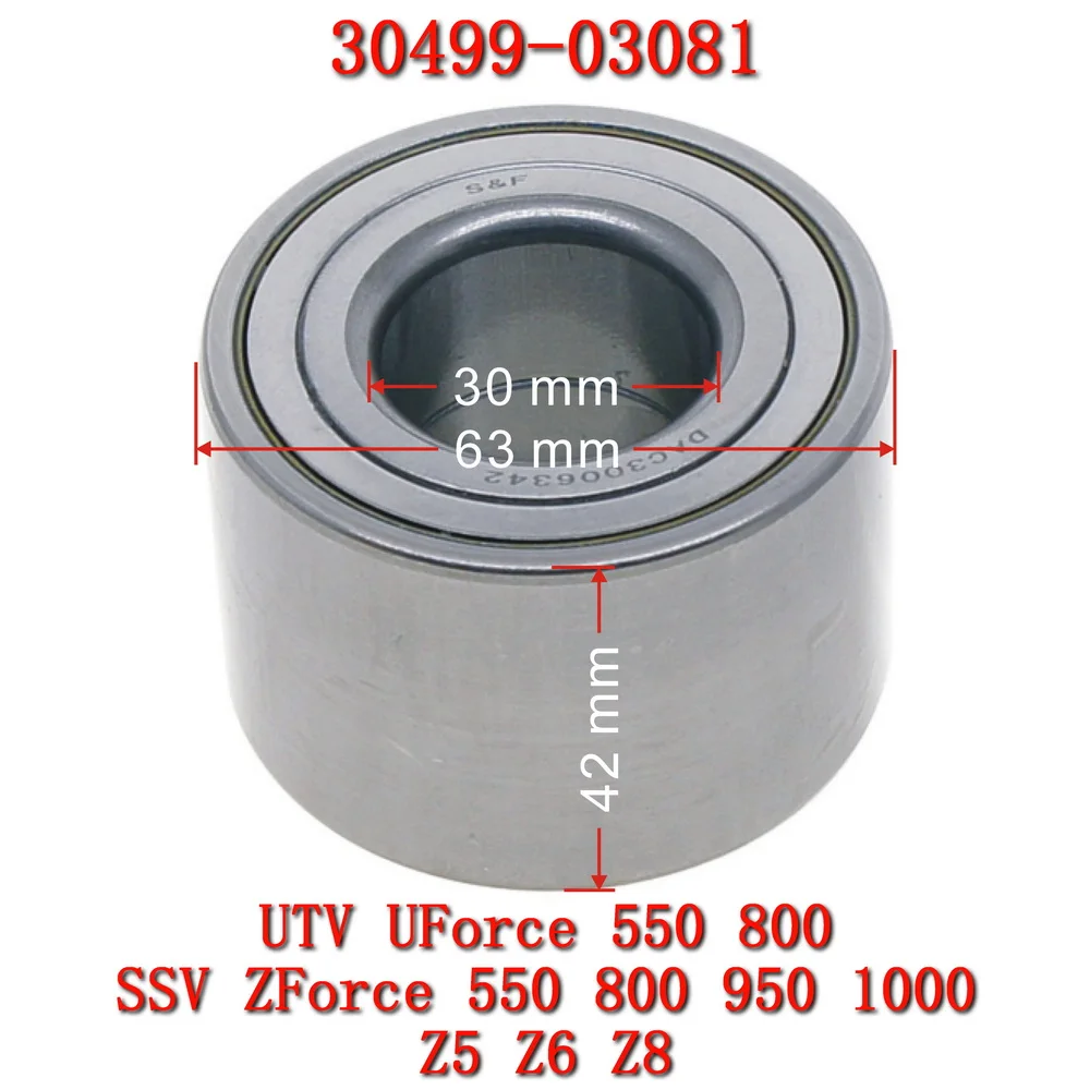 Rolamento do cubo para CF Moto, DAC3063W, 30499-03081, CF500, CF1000US-2, CA, CF1000UTR-2, ZForce 550EX, 1000, 800EX, UForce 550, 800