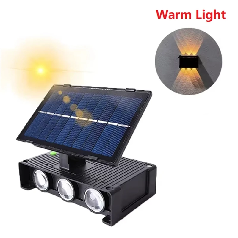 防水ソーラーLEDウォールランプ,屋外,防雨,庭,中庭,インテリジェント光制御,調整可能b
