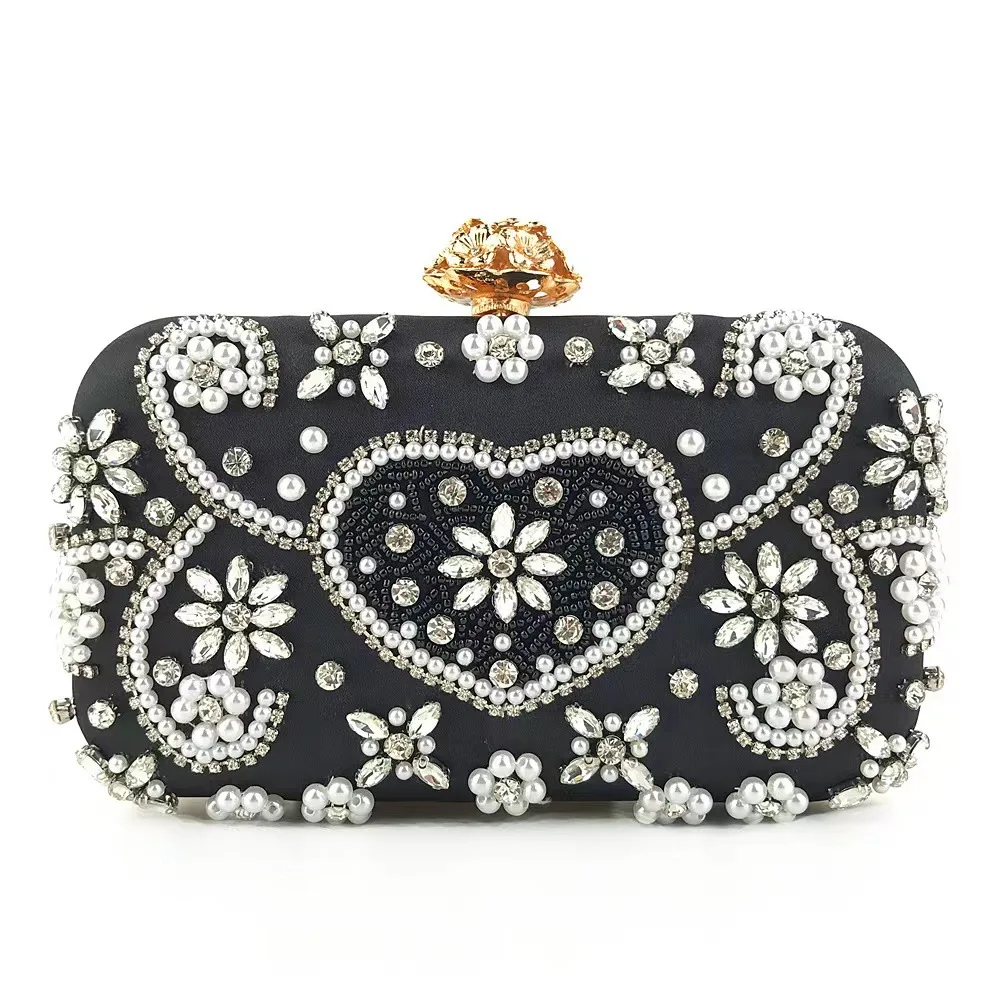 

Celebrity Pearl Minaudière - Petite Temperament Handbag for Women's Evening Banquet & Dress Occasions Women's Rhinestone Handbag