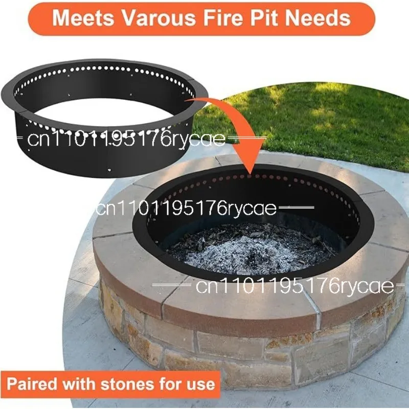 Steel high temperature resistant fire ring basin, removable outdoor heating smokeless portable brazier ring portable