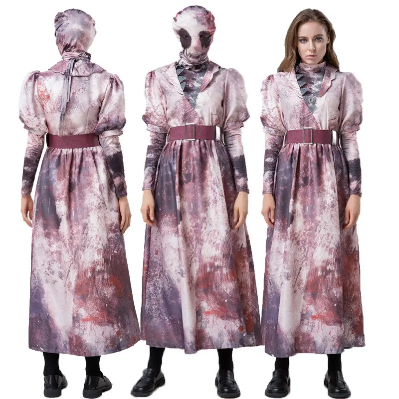 Disfraz de Monstruo de Terror para Adultos de Halloween, Traje de Enfermera Zombi Vampiro Sangriento, Maquillaje, Set de Fiesta de Disfraces, Juego de Rol de Demonio para Escenario