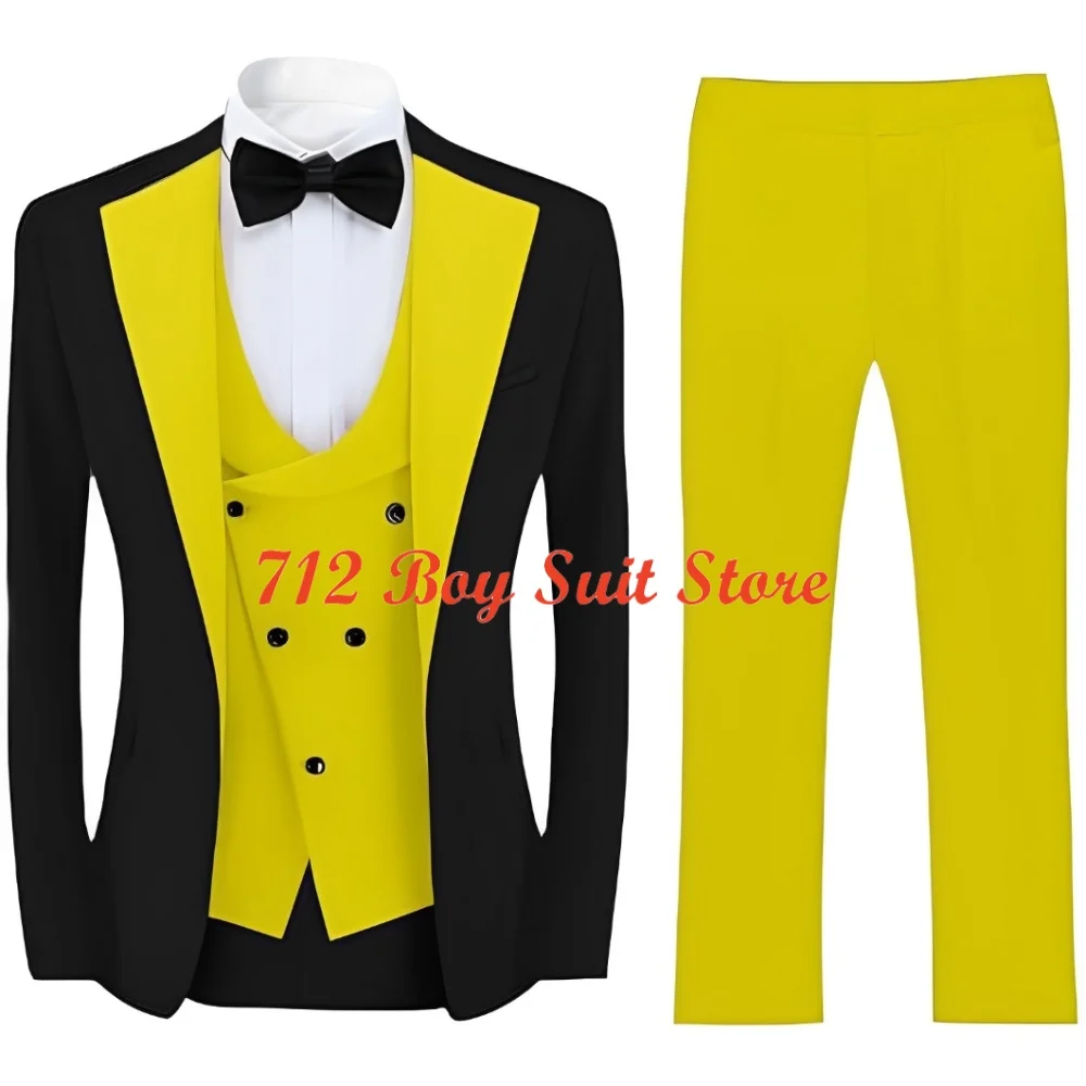 

Boys Suit 3 Piece Suit Jacket Pants Vest Formal Wedding Tuxedo Kids Blazer Custom 2-16T Clothes