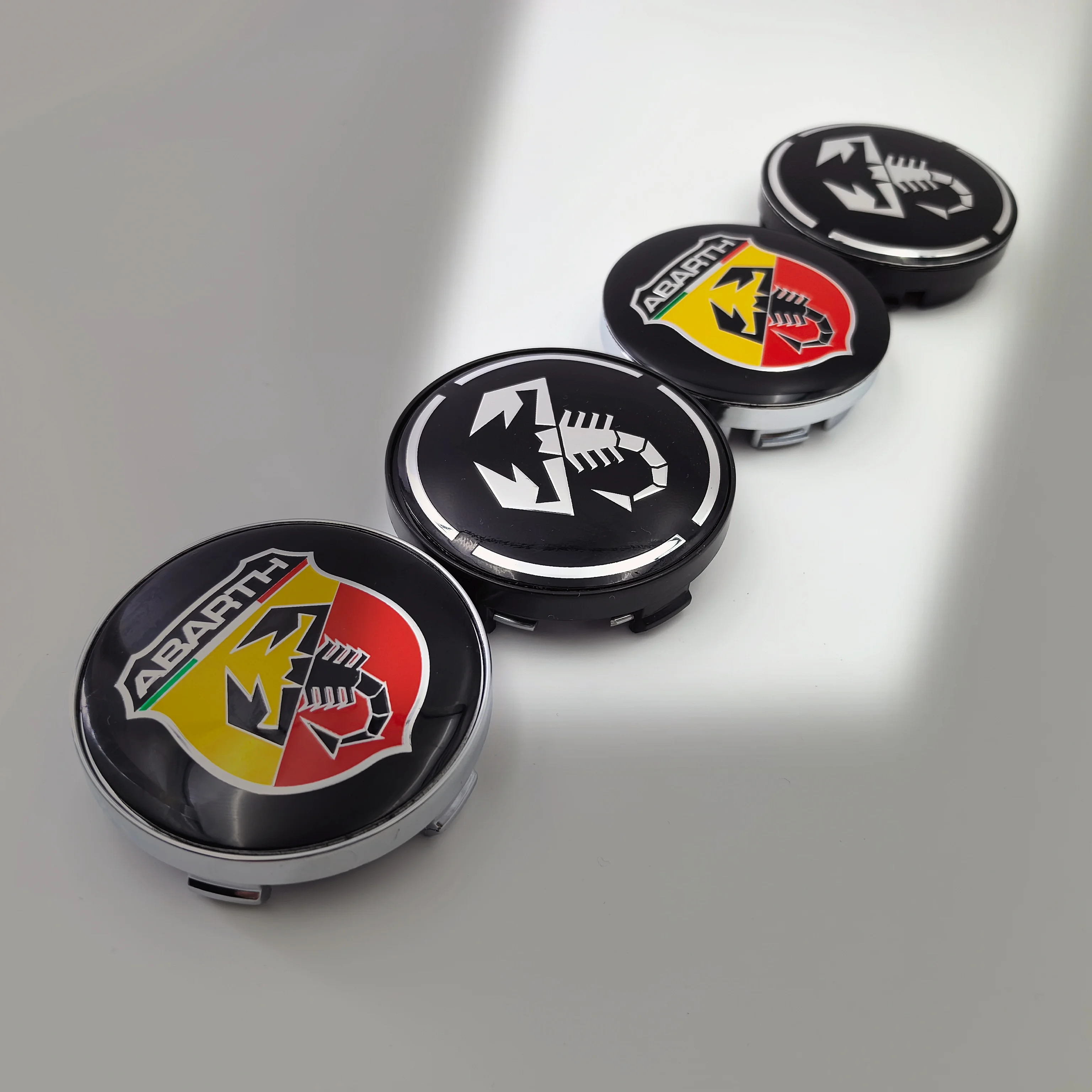 4 Uds 56mm 60mm fiat Abarth logo 3D emblema del coche centro de la rueda tapacubos llanta automática reacondicionamiento insignia a prueba de polvo cubre accesorios de estilo
