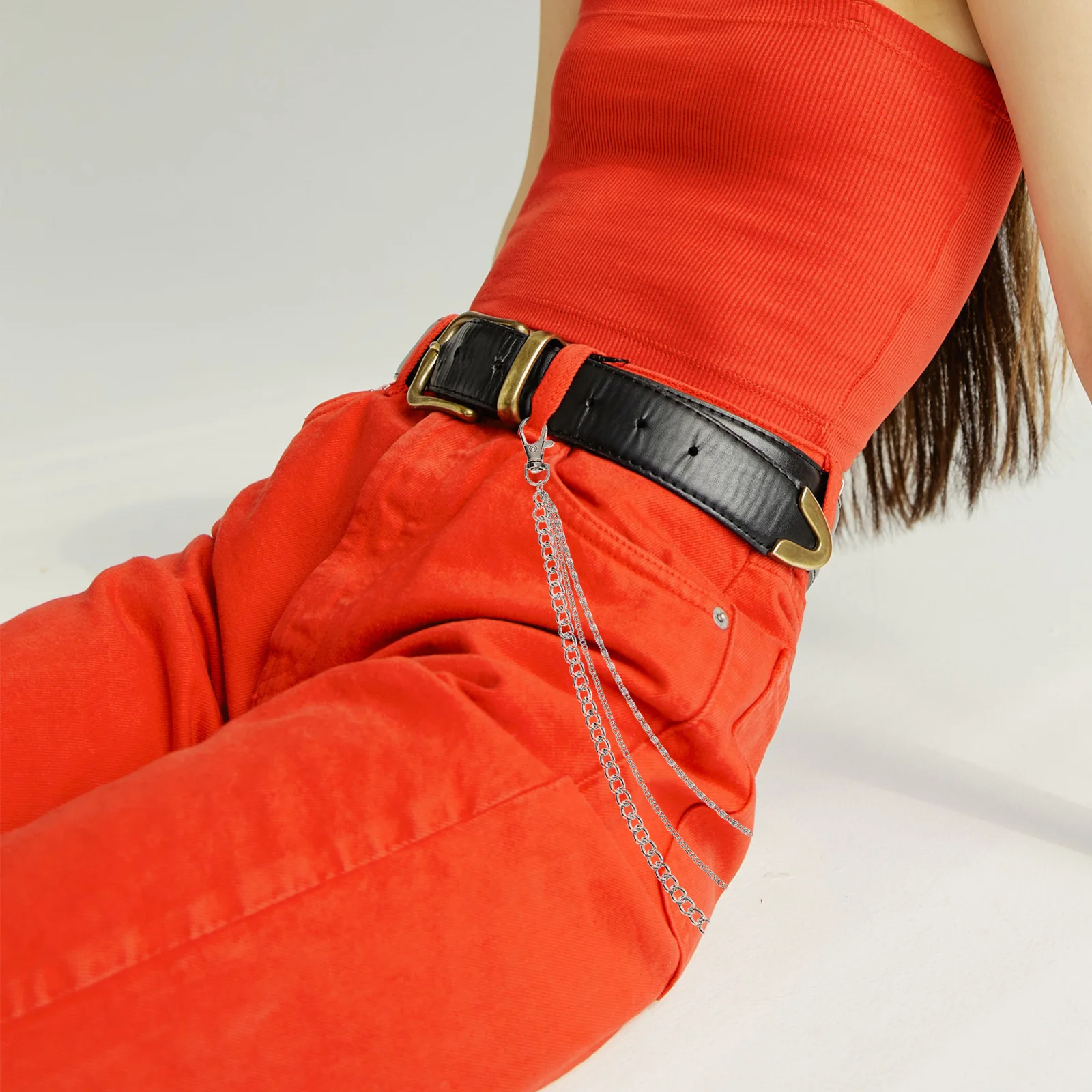 1 шт., многослойная цепочка для брюк из сплава, стильная подвеска, украшение, идеально подходит для джинсов, юбки, брюк, повседневная вечеринка