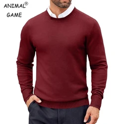 Streetwear Men's Dress Crew Neck Sweater Slim Fit Lightweight Sweatshirts Knitted Pullover Casual Fashion Long Sleeve Sweater