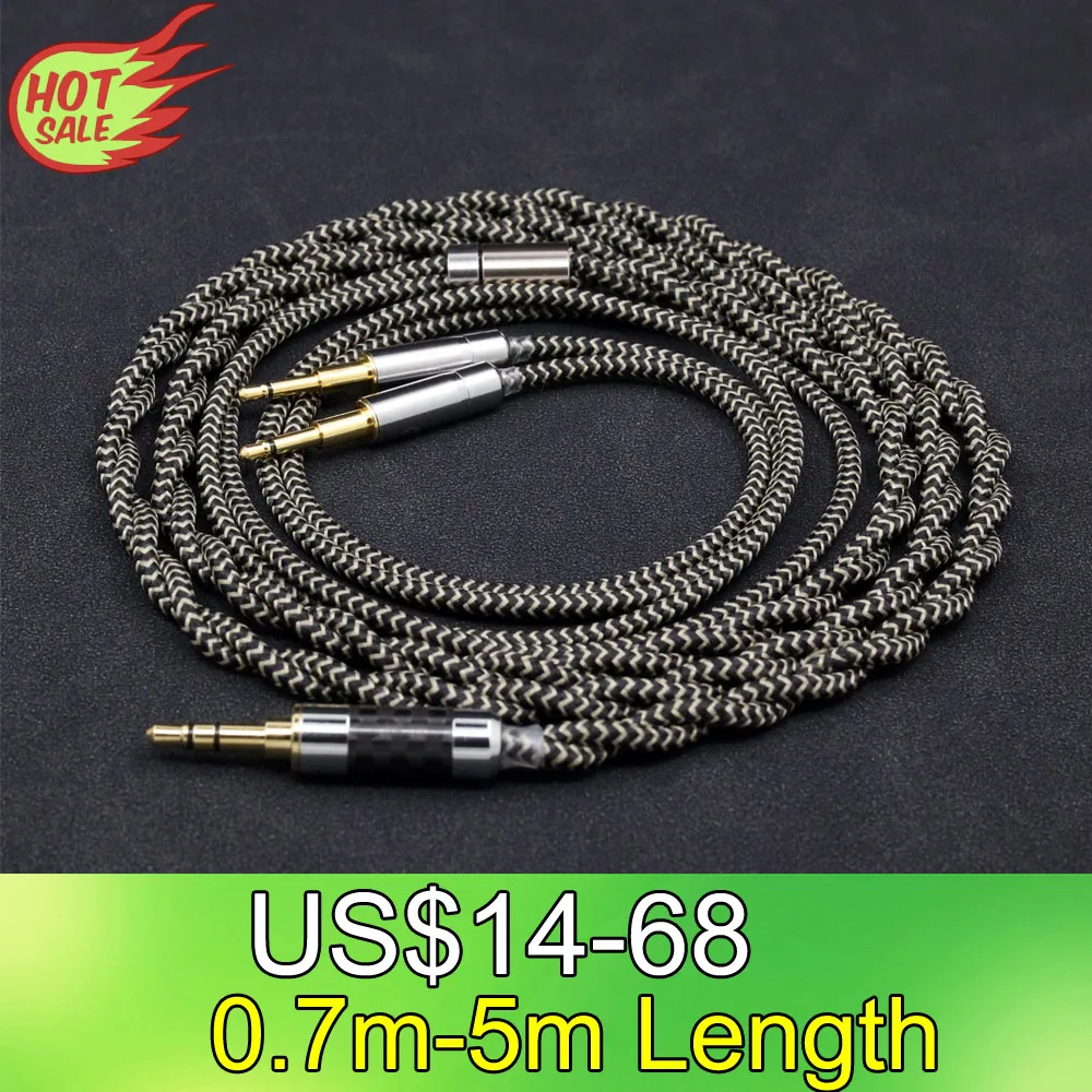 

2 Core 2.8mm Litz OFC Earphone Shield Braided Sleeve Cable For Sennheiser HD477 HD497 HD212 PRO EH250 EH350 2.5mm pin LN008043