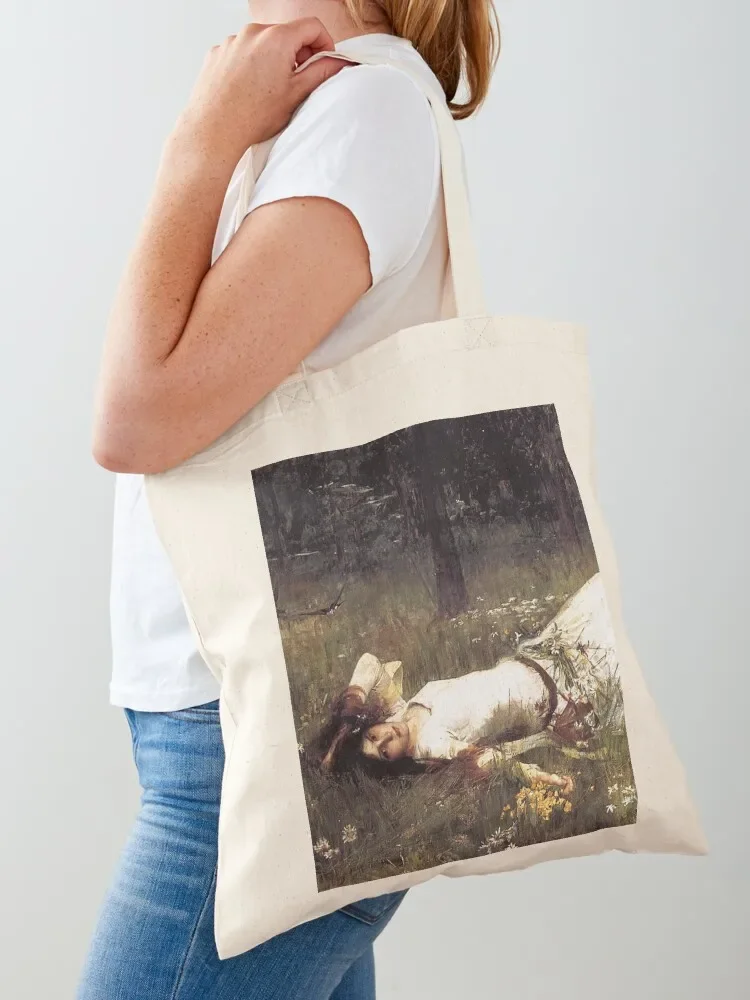 OPHELIA - JOHN WILLIAM WATERHOUSE Tote Bag Portable shopping bag Woman shopper bag Canvas