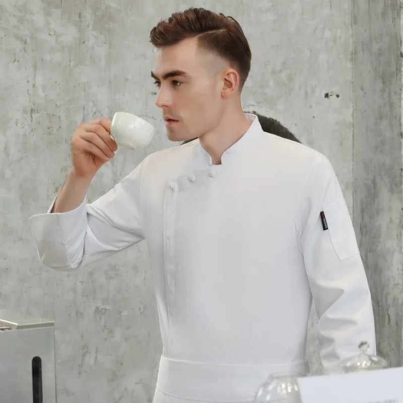 Hotel chefe macacão masculino de manga curta verão jantar cozinha fino chef uniforme manga longa outono e inverno feminino