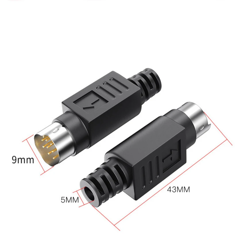 2PCS New High Quality 8Pin/6Pin/4Pin Mini DIN Plug S terminal PLC connector MD8 Pin Male DIY for Soldering Cables Connector