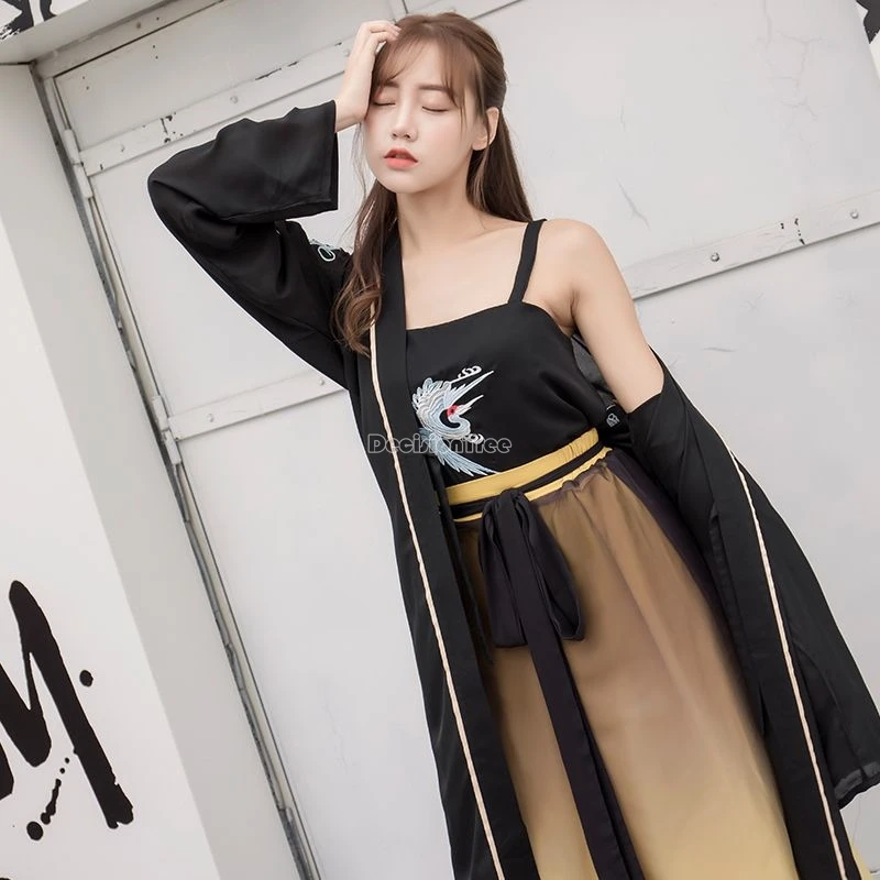 2025 new chinese ancient style double-layer vest base strapless embroidery sleeveless yarn women elegant loose hanfu vest top