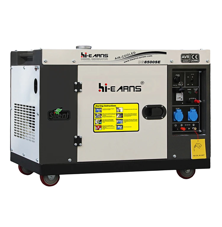 

Hot sale DG8500SE 6.5KW 8KVA air cooled die·sel generator with 4inch wheels