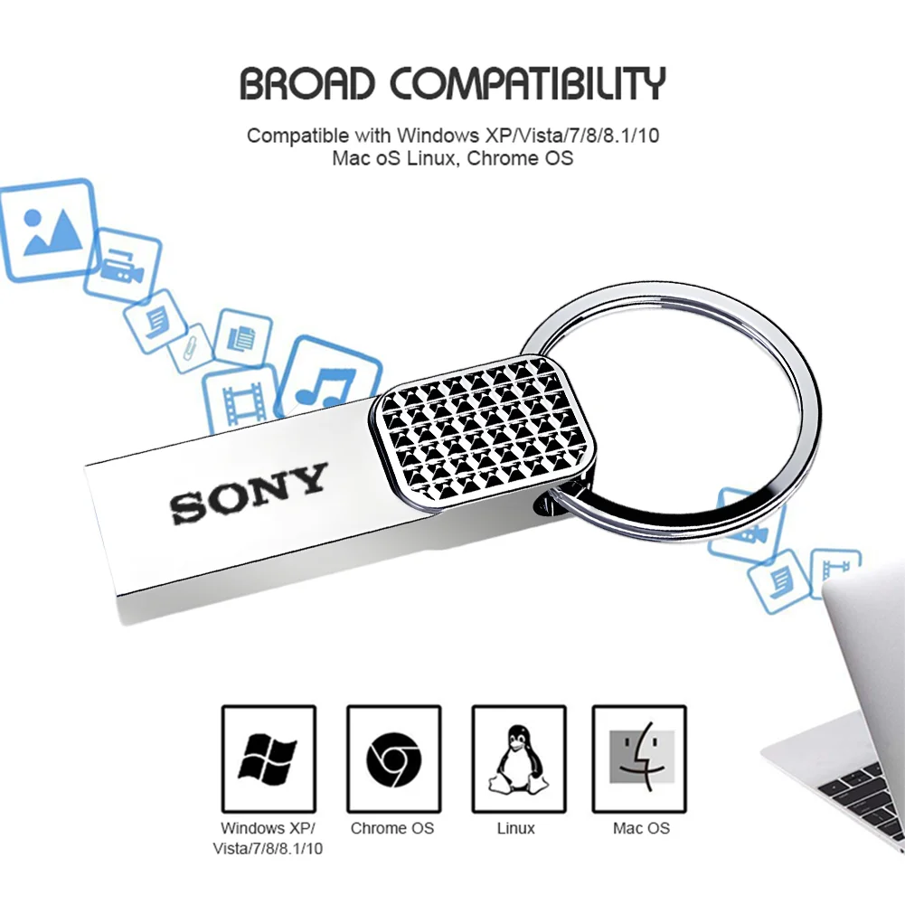 S ony Chiavetta USB 2TB Capacità reale Pen Drive 512GB Memory Stick 1TB Regalo aziendale creativo Memoria USB argento Per il commercio all'ingrosso