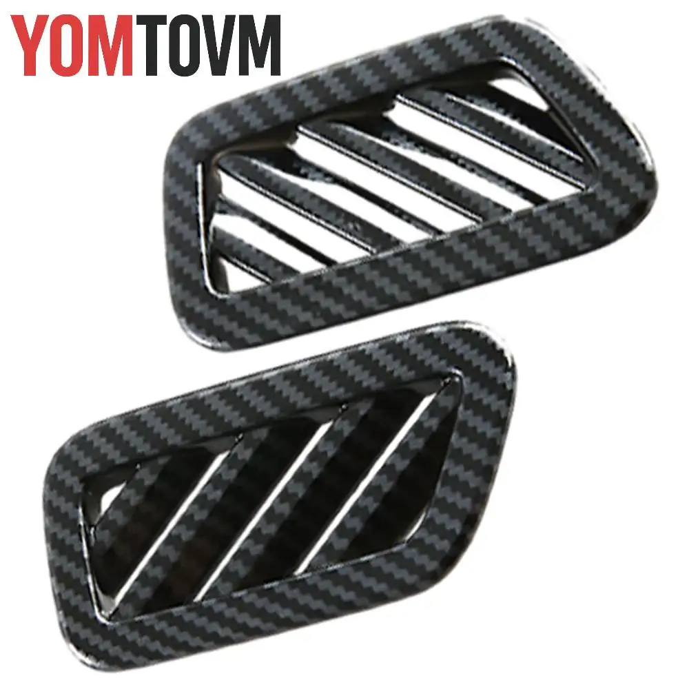 1 Pair ABS Carbon Fiber Side A/C Vent Outlet Cover Trim Stickers Fit For BYD Yuan Up Atto 2 S1 Pro 2024 2025 2026 LHD