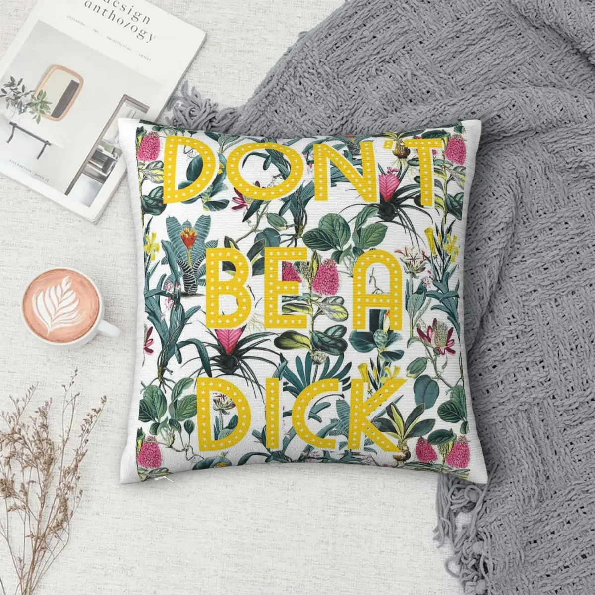 Don't Be A Dick Square Pillowcase Polyester Linen Velvet Creative Zip Decorative Pillow Case Home Cushion Cover 45x45 view 4