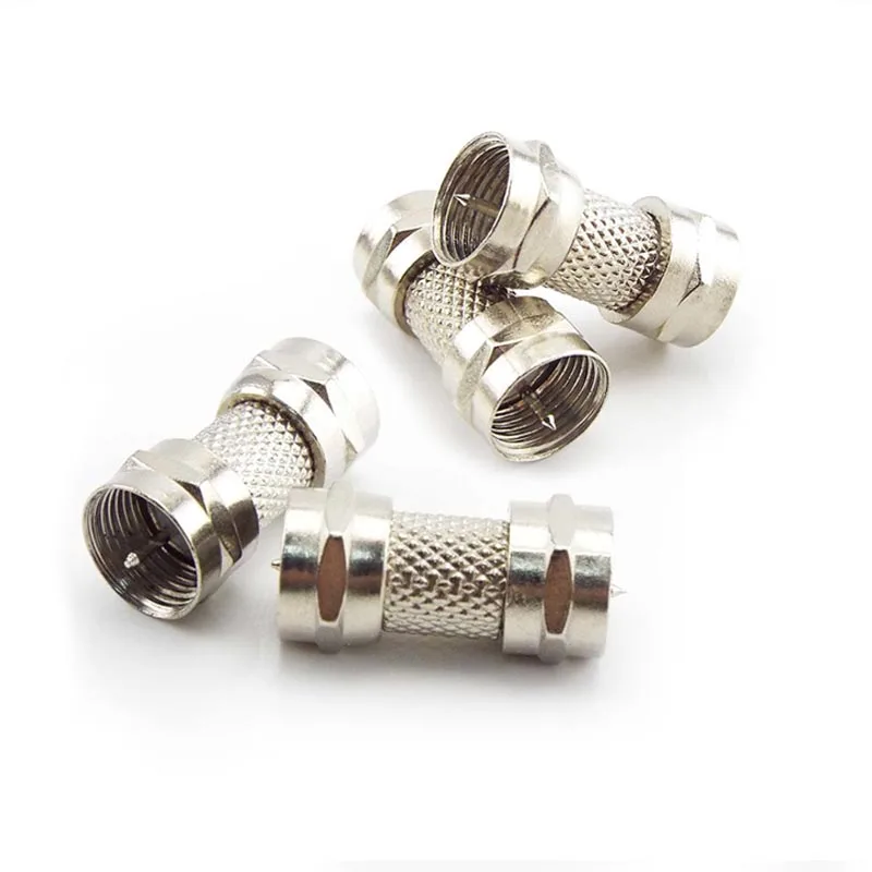 Nickel-plated F Type Male Plug Connector Socket to RF Coax TV Aerial Female RF Adapters Silver Zinc Alloy Plug