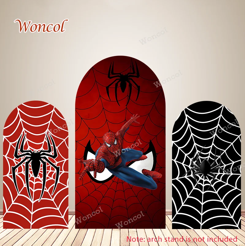 

Spider Man Arch Backdrop Spider web Spider Backdrop Spiderman Birthday Double-Sided Arch Cover Superhero Birthday Party Prop