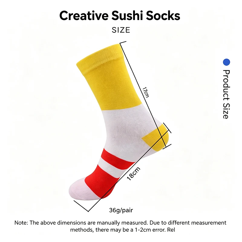 3/4/5 Pairs, Funny Food Novelty Crew Socks, Creative Interesting Present for Friend Family, Soft Comfortable Daily Wear Socks - view 4