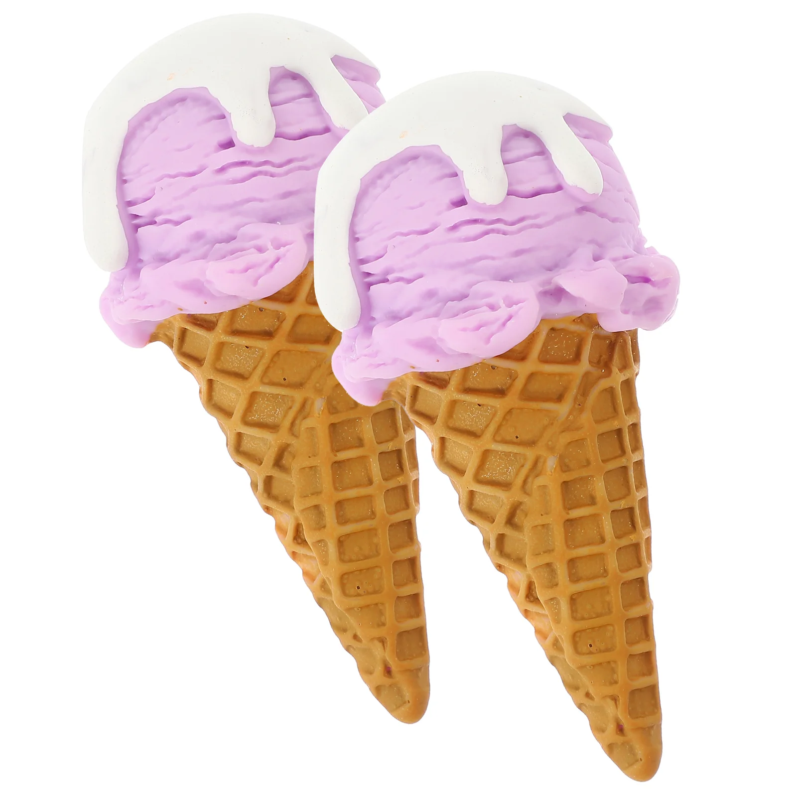 2 Pcs Simulated Ice Cream Mold Dessert Toy Toys Fake Cone Resin Artificial Prop Display Items Simulation Model