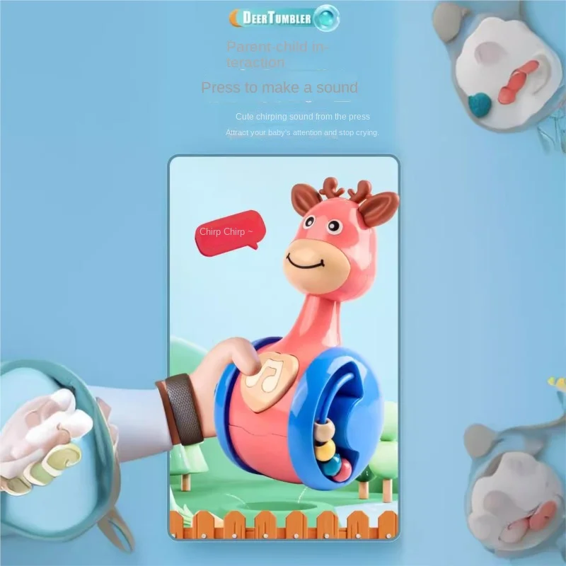 Dokitoy Little Deer Tumbler Puzzle per bambini giocattolo per la prima educazione bambino lenitivo e lenitivo dinosauro carino a forma di cartone animato 2024