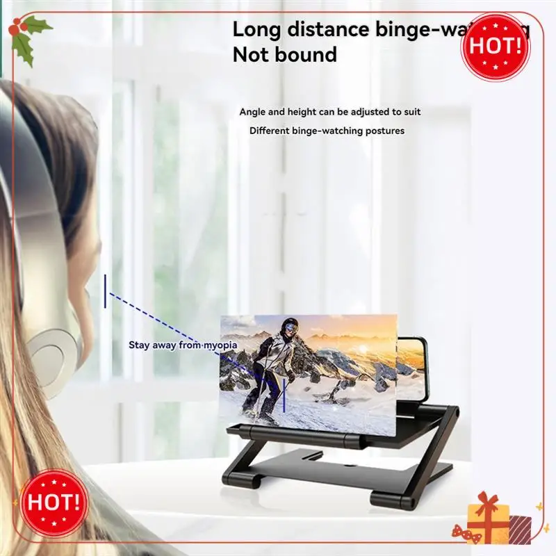 Durable-7Inch Folding Mobile Phone Magnifying Glass HD Cell Phone Screen Amplifier Projector Screen Enlarge Magnifier Phone Hold