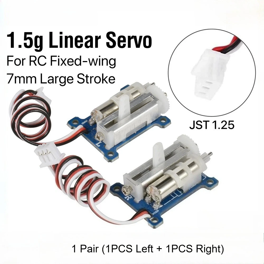 1 Pair (2PCS) RC 1.5g Micro Linear Servo JST1.25 - Digital Micro Servo for RC Plane Ultra-Micro Aircraft RC Models 1/18-1/24