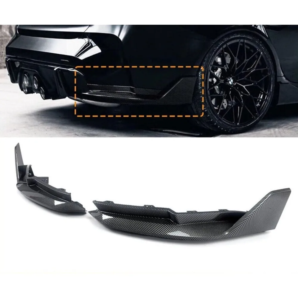 

Накладки на задний бампер в стиле MP с эффектом сухого карбона, совместимые с BMW G80 M3 G82 M4 2021-2024