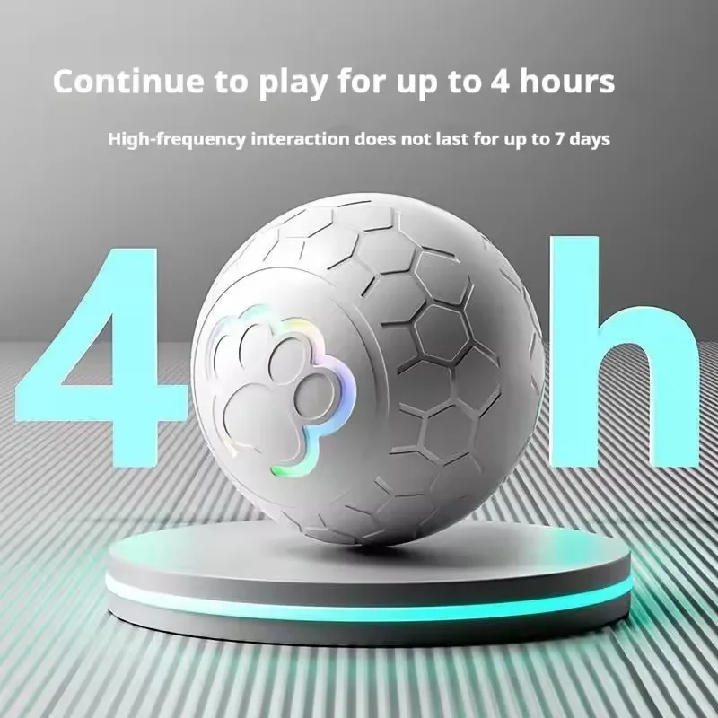 Zai Xiao Smart Dog Toy Ball Electronic Interactive Pet Toy Ball USB Automatic Bouncing Rolling Toy Ball RGB Lights Cat Product