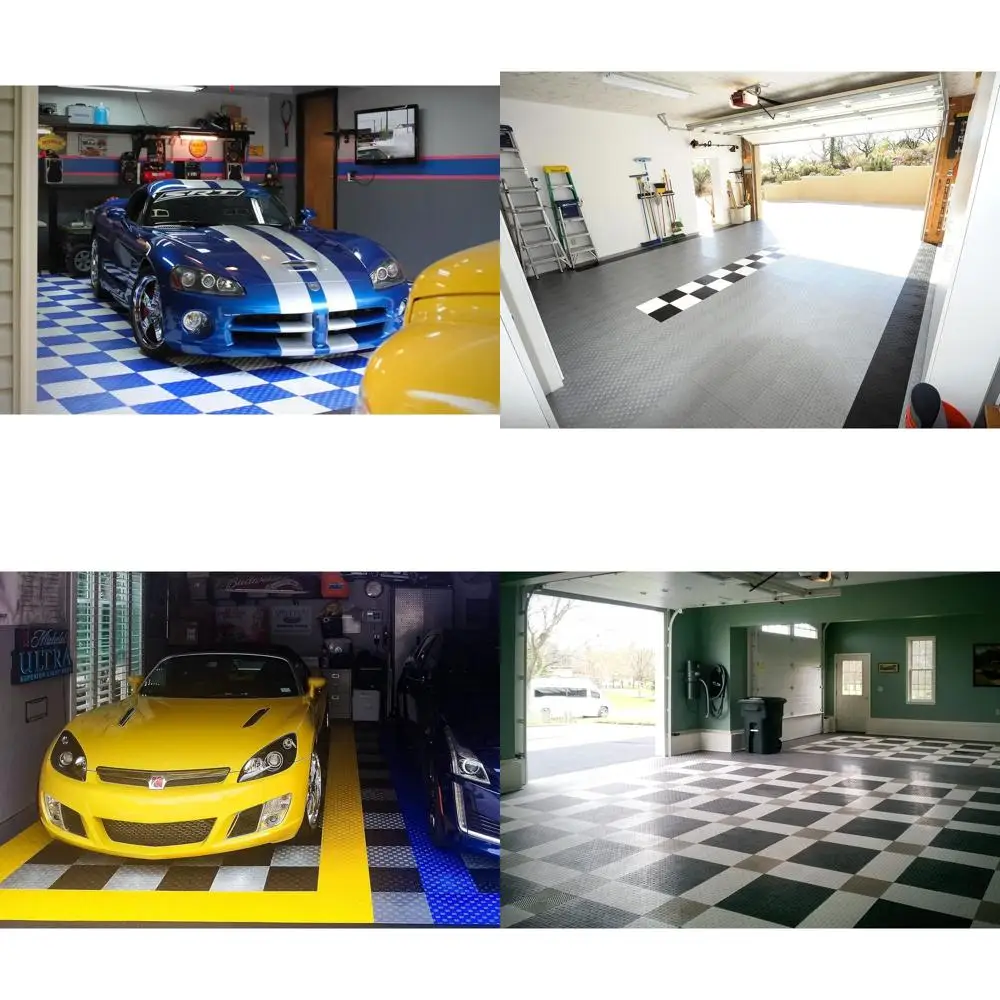 

Interlocking Non-Slip Heavy-Duty Copolymer Garage Floor Tiles, Easy Install, Yellow, 24-Pack of 12x12, 24 Sq Ft