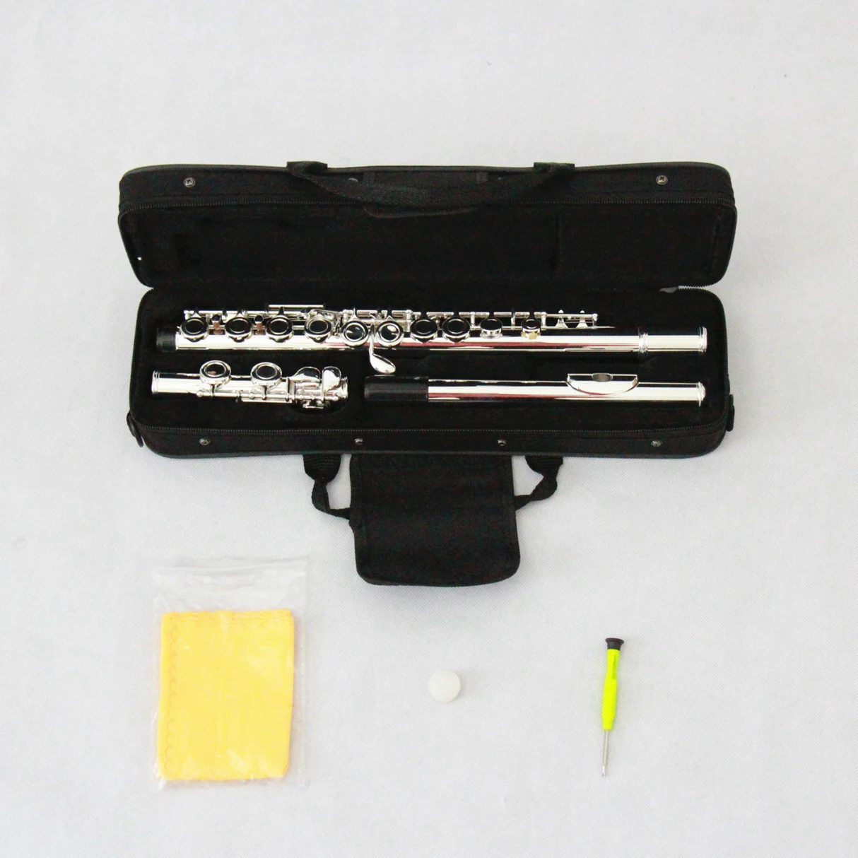 Ebony Wood Flute Silver Plated Keys Flute Instrument High Quality In Stock Wooden Flute Professional Wind Instrument Gear