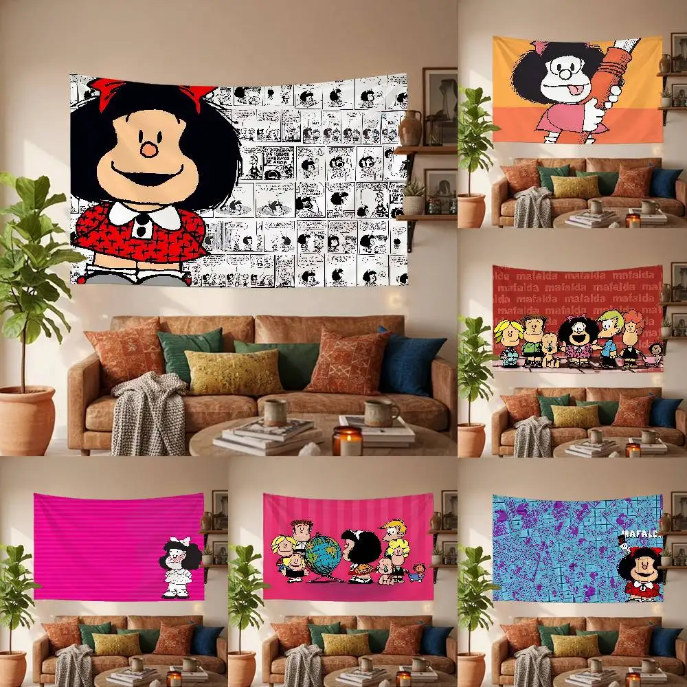 Cute Mafalda Tapestry Wall Hanging Tapestry Art Deco Blanket Curtain Hanging At Home Bedroom Living Room Decor