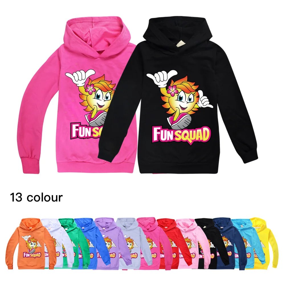 Fun Squad Gaming Children's Hoodie Sweater Toddler Girl Fall Clothes Boys Long Sleeve Tops Kids Hooded Shirt Child T Shirt 2-16Y