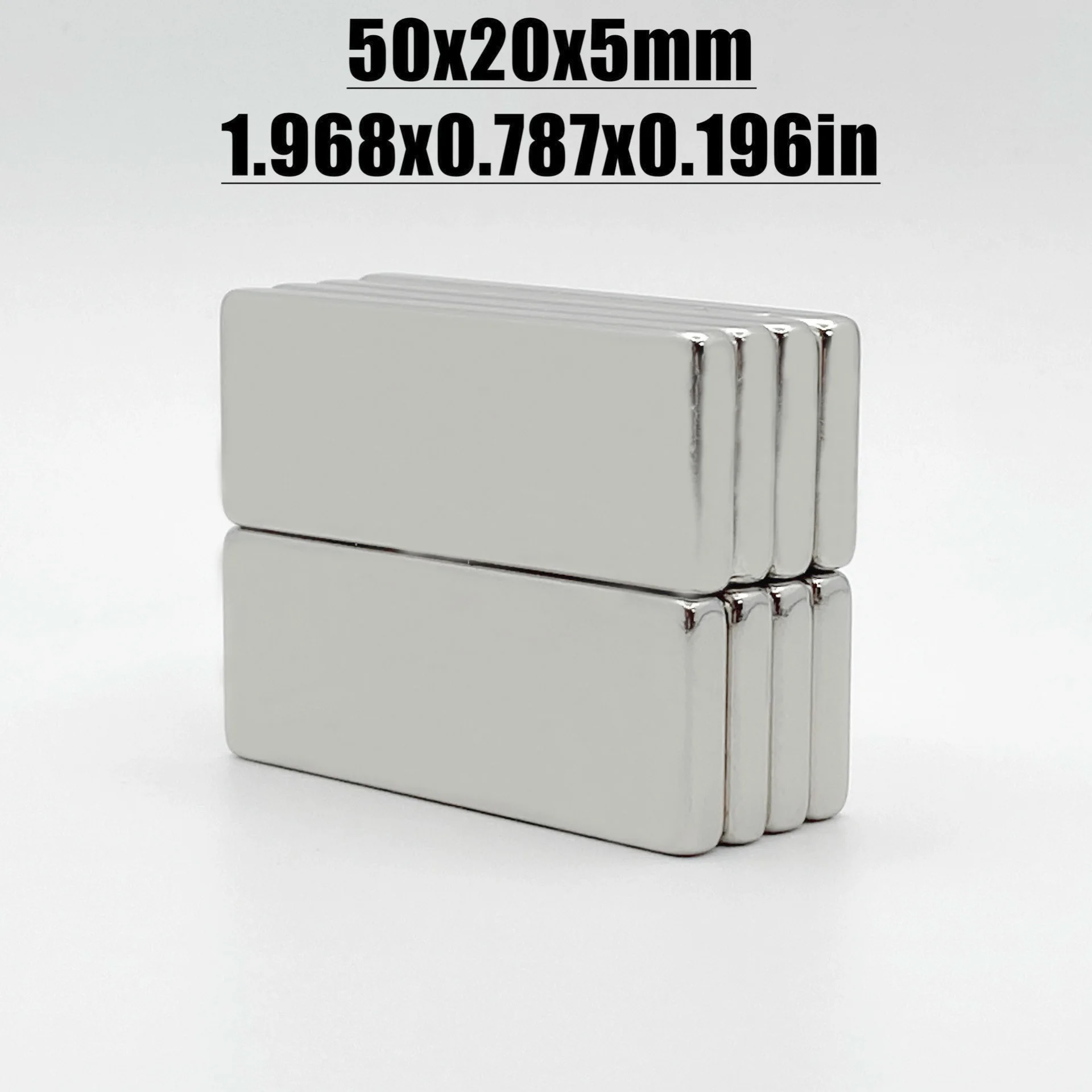 1-20pcs 50x20x5mm Magnet Neodymium Magnet N35 NdfeB Permanent Magnetic Imanes Magnets Square Shape 50*20*5 Magnet Accessory