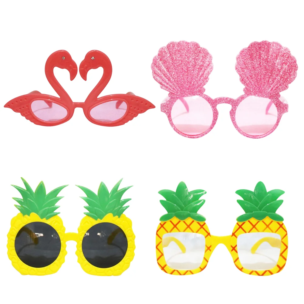 

4 Pcs Funny Glasses Mermaid Eyeglasses Pineapple Party Eyewear Flamingo Make up