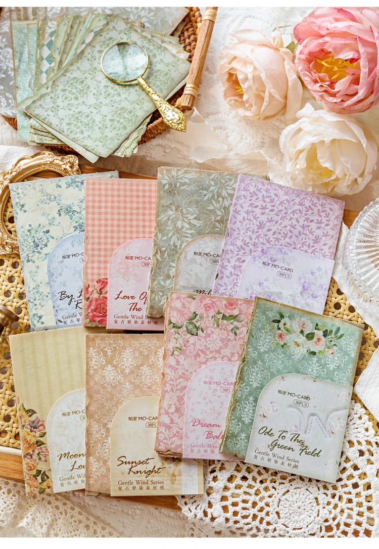 30 Teile/paket Sanfte Wind Serie Scrapbooking Dekorative Papier Material Perfekt für Collage Journaling Handwerk Diy Liefert – Detail 1
