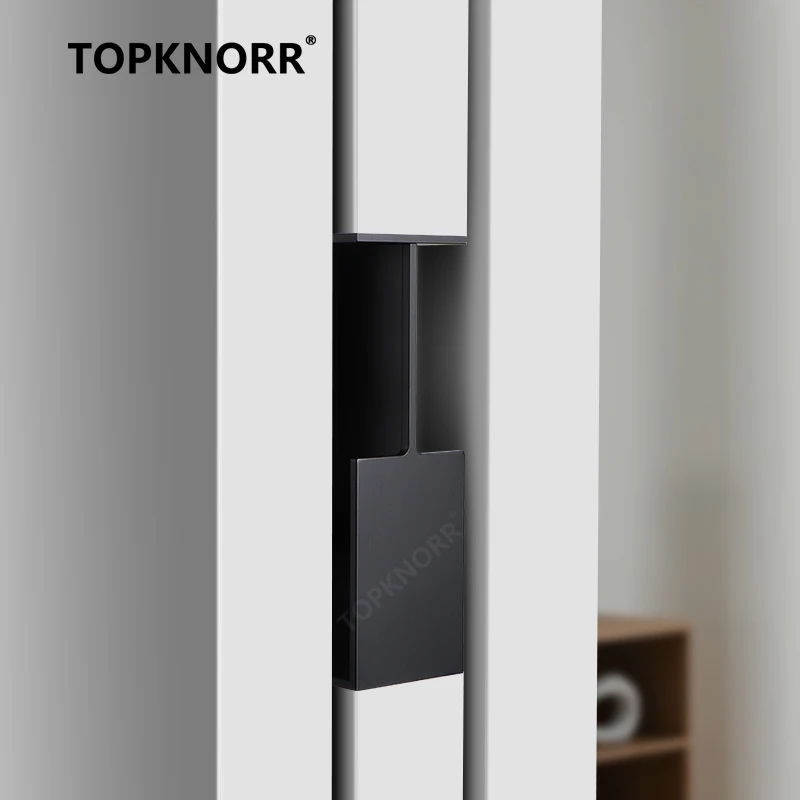 

Inline pocket sliding door handle invisible barn door handle thickened German sliding door side-mounted hidden handle