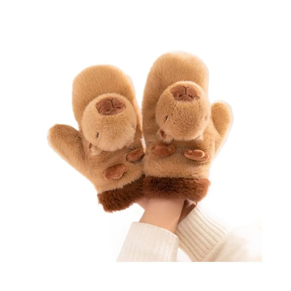 

Cute Capybara Glove Keep Warm Windproof Cartoon Animals Glove Thicken Cold-proof Penguin Thermal Mittens Autumn Winter