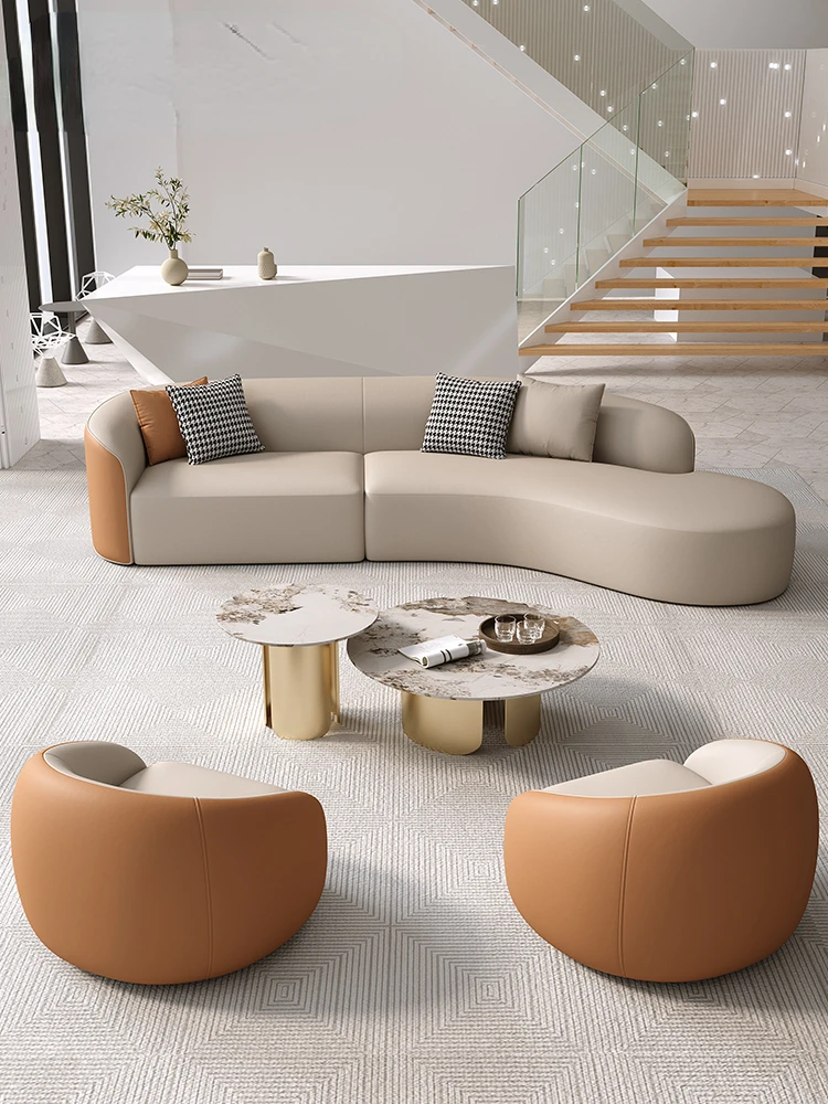 Curved reception sofa