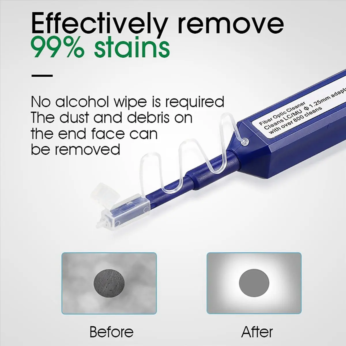 

*BAAY 2X for LC/MU 1.25mm Fiber Optic Cleaning Pen One-Click Cleaning Fiber Cleaner Tools Optical Fiber Connector Cleaner
