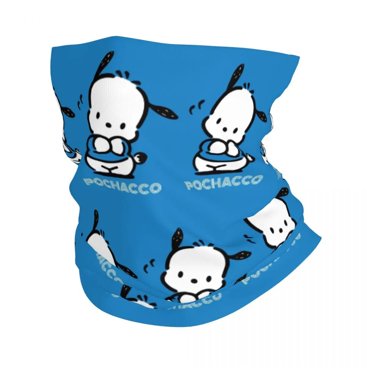 Custom Cute Pochacco Kawaii Dog Winter Headband Neck Warmer Men Women Hiking Cycling Tube Scarf Comic Hot Face Bandana Gaiter