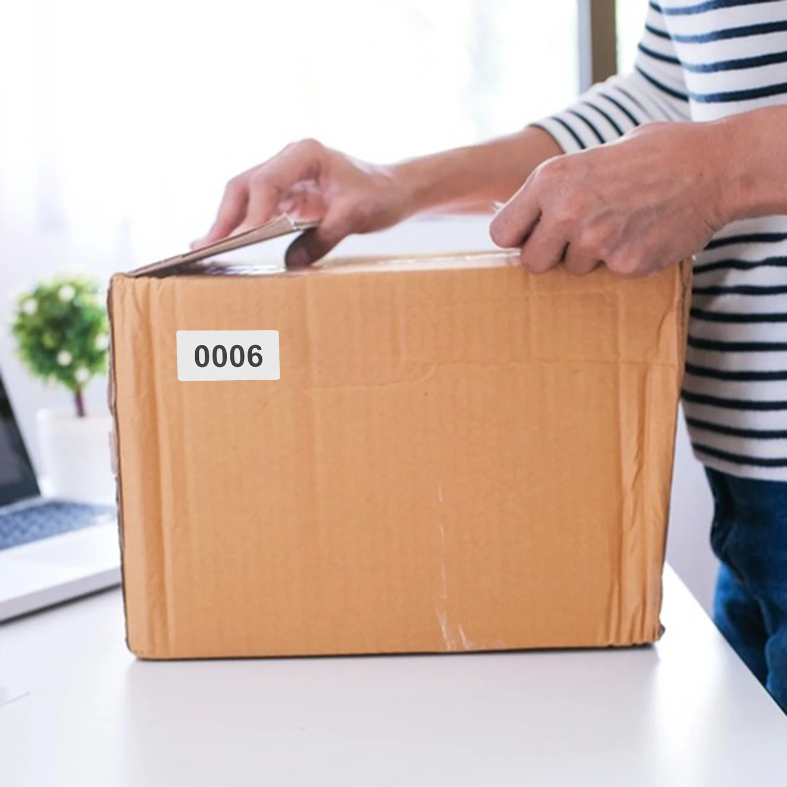 

20 Sheets Numbered Stickers Adhesive Rectangular Digital Labels for Office Warehouse Classification Identification Organizing