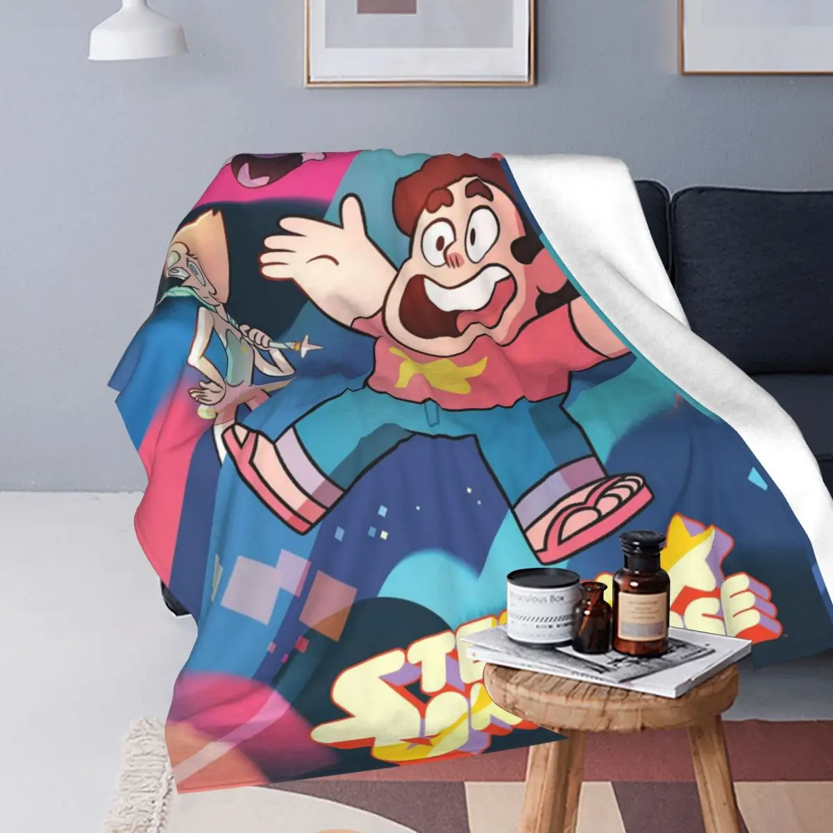 Steven Universe Cute Cartoon Blankets Flannel Sofa Throw Blanket Portable Throw Blankets for Home Bedroom Throws Bedspread Quilt