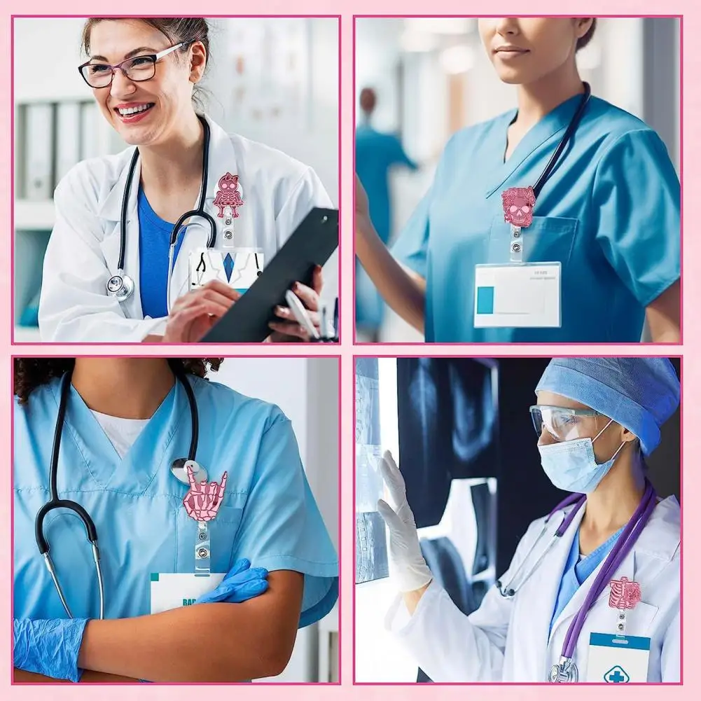 Soporte de insignia con cordón retráctil, cordón retráctil, pantalla de tarjeta de identificación sin esfuerzo, insignia única para oficina