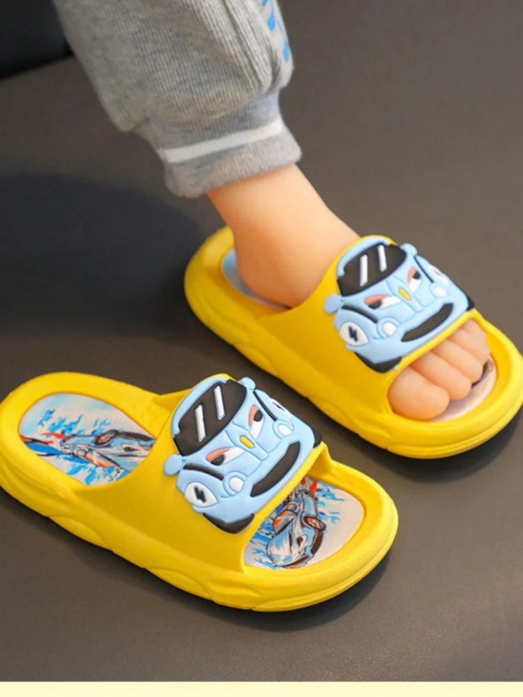 Summer children's slippers Car cartoon bathroom slippers Casual beach slippers