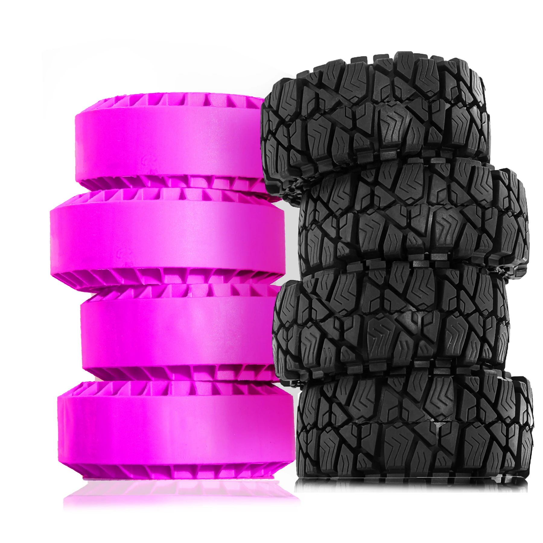 4pcs Silicone Rubber Insert 1.9 Crawler Tires  for 1/10 RC Crawler TRX4 SCX10 90046 SCX10 III AXI03007 Tamiya CC01 D90 D110