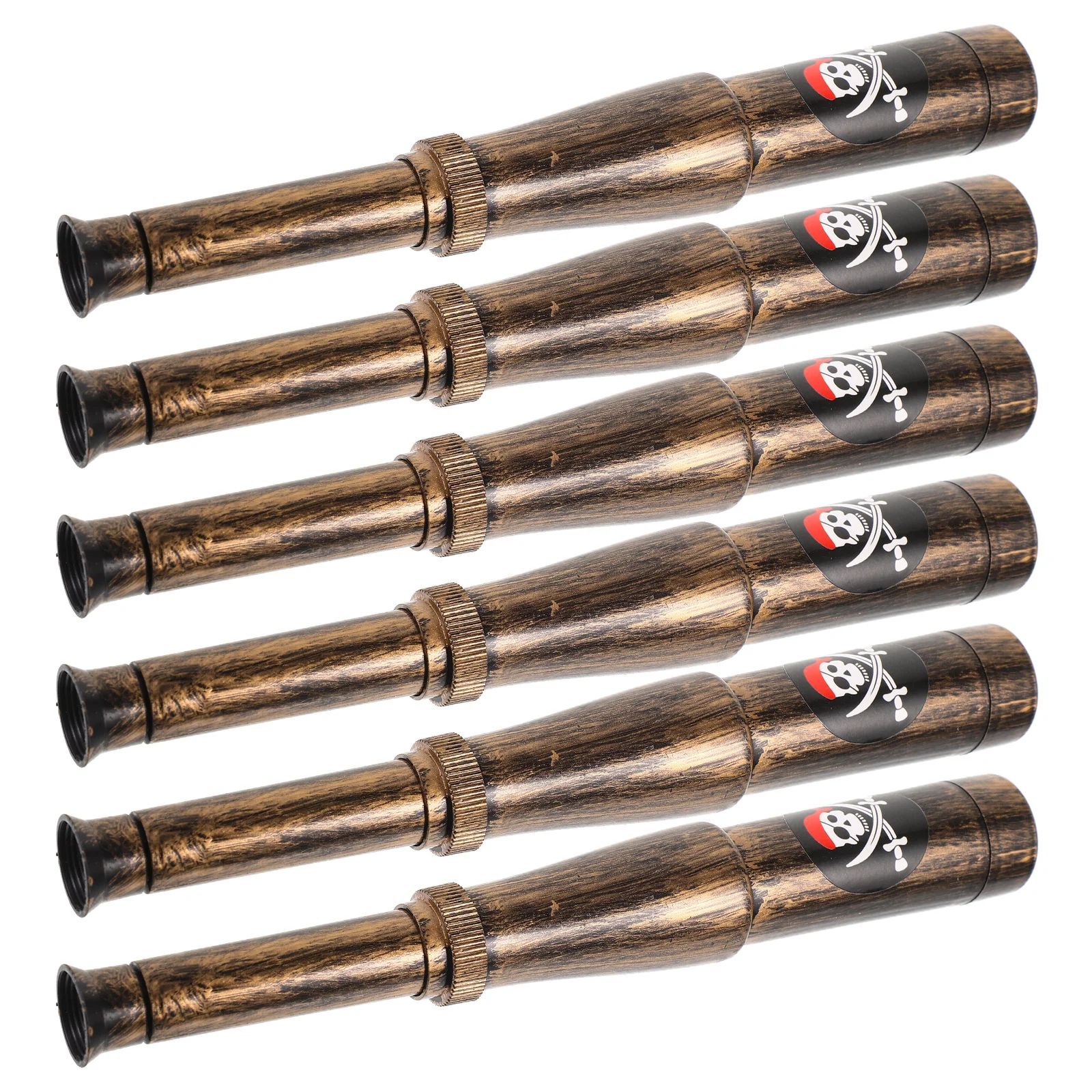 6 قطعة من البلاستيك القراصنة أحادي تلسكوب دائم المحمولة لحفلة القراصنة صور الدعائم تأثيري ديكور أحادي تلسكوب