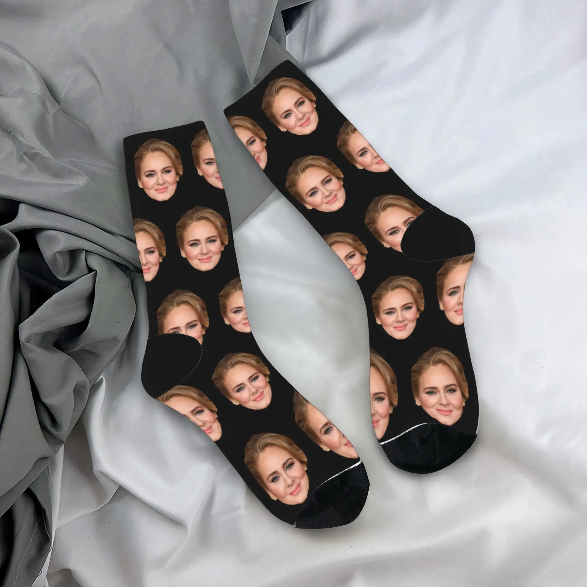 New Male Men Socks Casual Adeles Smile Sock Polyester  Sport Women's Sock Spring Summer Autumn Winter