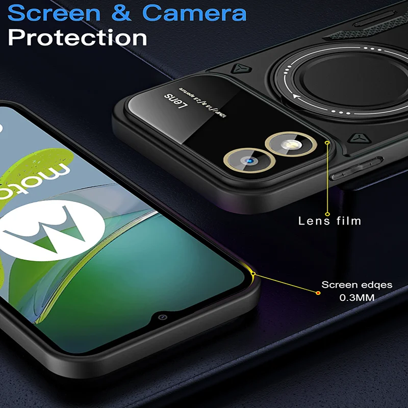 Shockproof Hard Armor Case For Motorola Moto E13 E20 E22 G10 G13 G14 G20 G22 G30 G32 G53 G60 G84 Car Magnetic Holder Phone Cover