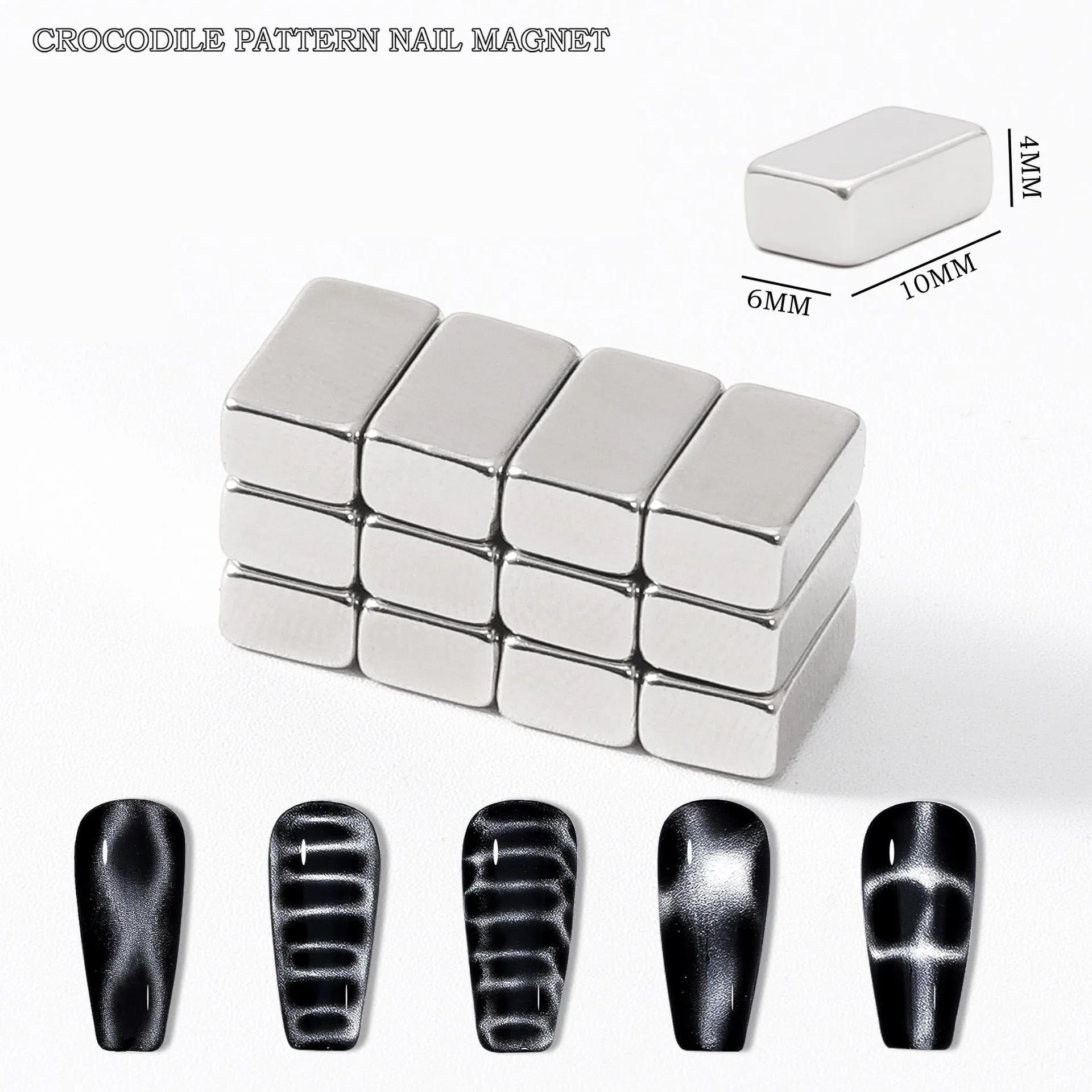 

12Pcs Nail Cat Eye Strong Effect Magnet Nail Crocodile Texture Magnetic Stick UV Gel Polish Cat Eye Gradient Rod DIY Tool