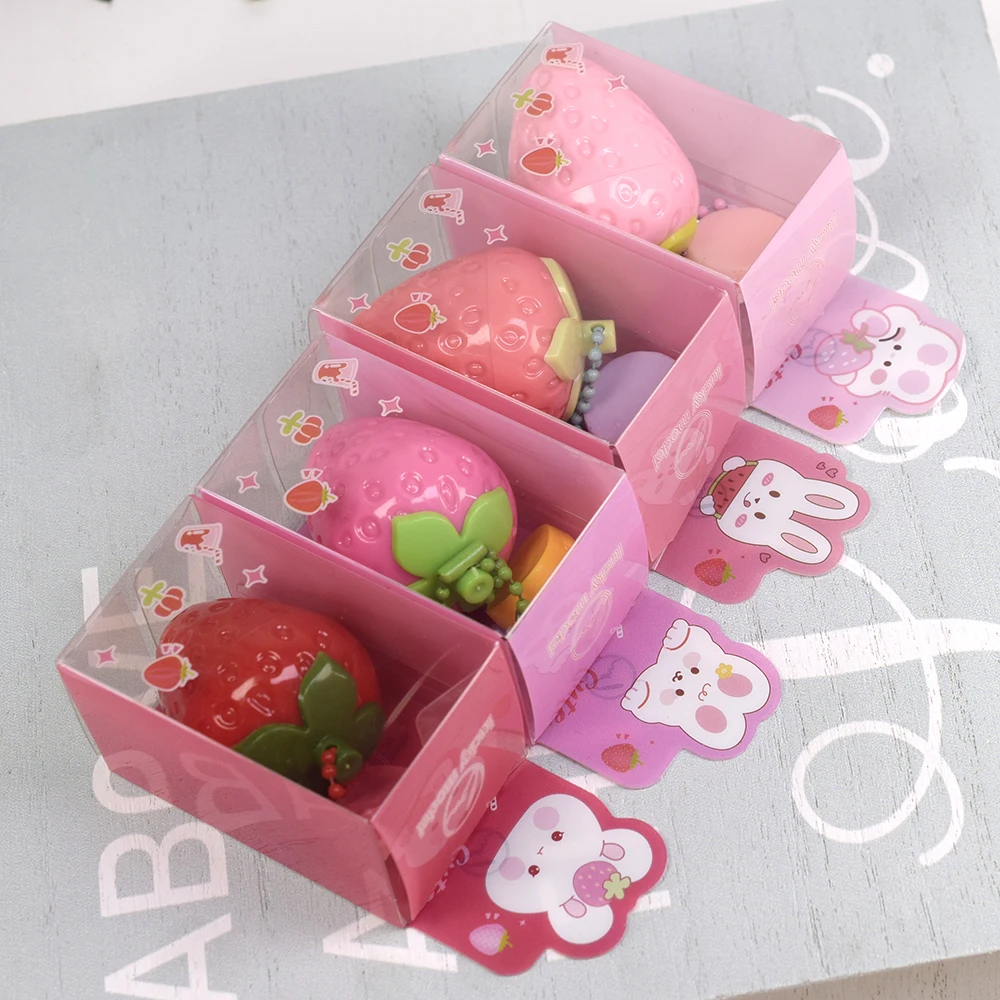 Niedlicher Lippenbalsam, Erdbeer-Falten-Reparatur, feuchtigkeitsspendend und aufpolsternd, langlebig, feuchtigkeitsspendend, erdbeerförmiger Lippenschutz, Geschenk für Frauen