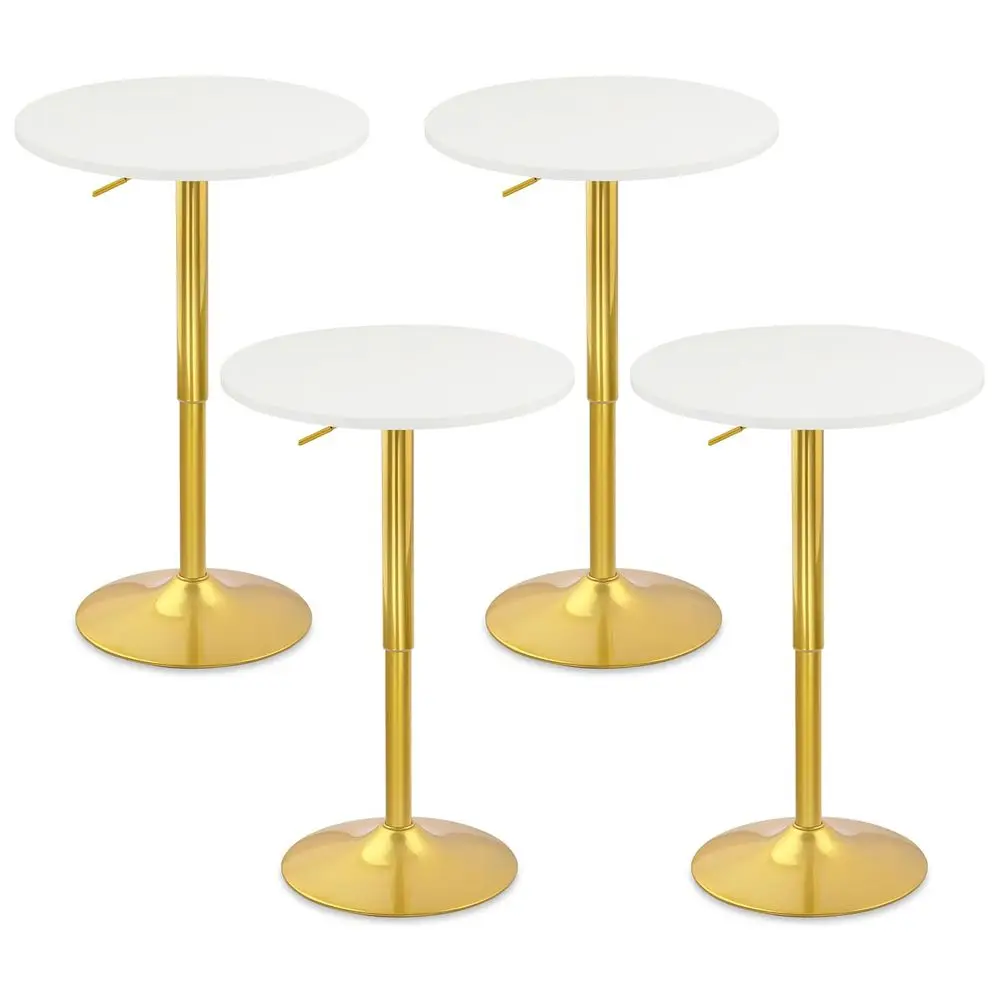 

Round Bar Pub Tables Set of 4, 360 Swivel High Top Cocktail Table with Metal Base, 2636 Height Adjustable Bistro Table for Home